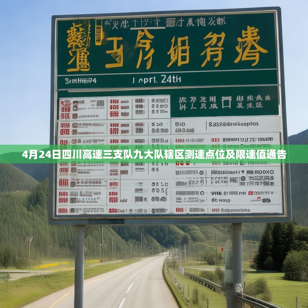 4月24日四川高速三支队九大队辖区测速点位及限速值通告