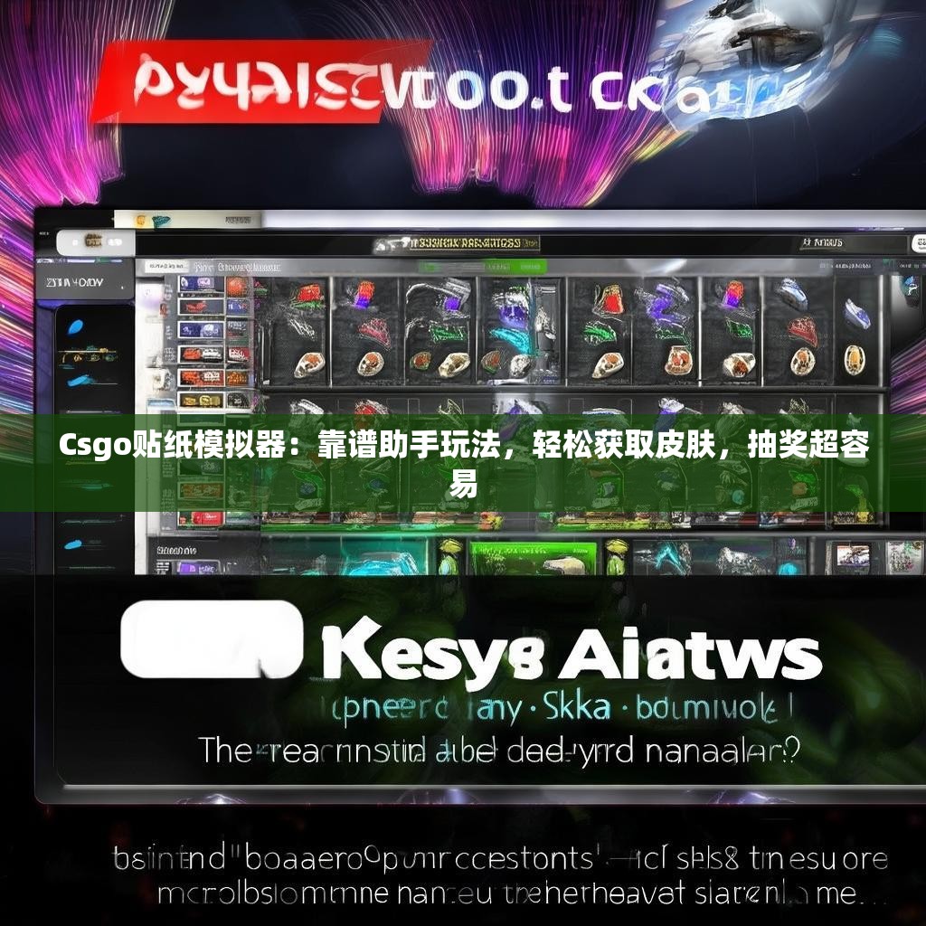 Csgo贴纸模拟器：靠谱助手玩法，轻松获取皮肤，抽奖超容易