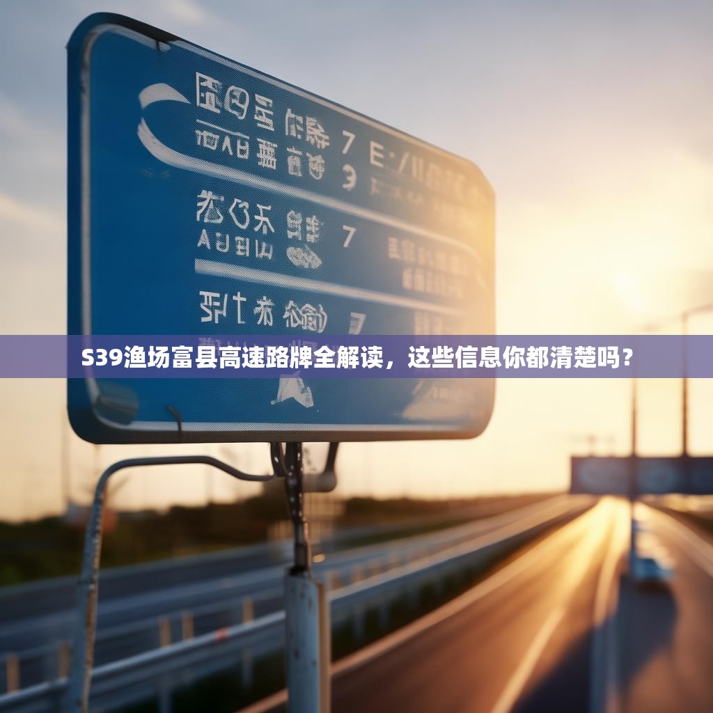S39渔场富县高速路牌全解读，这些信息你都清楚吗？