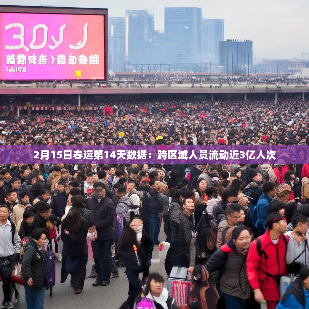 2月15日春运第14天数据：跨区域人员流动近3亿人次
