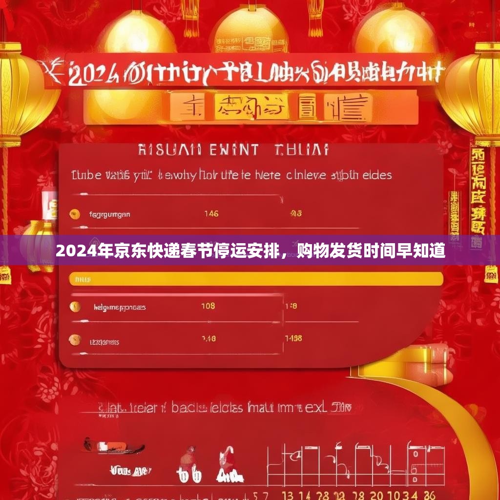 2024年京东快递春节停运安排，购物发货时间早知道