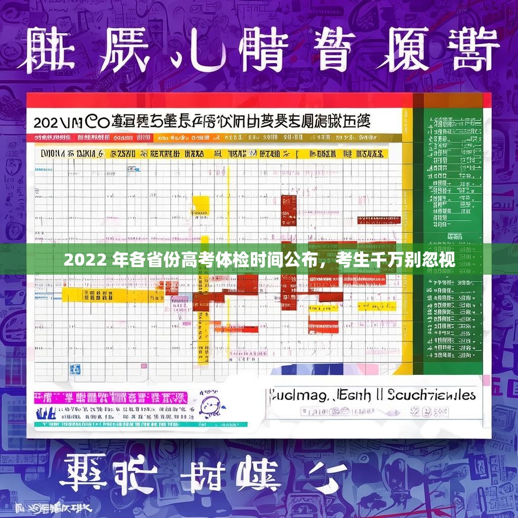 2022 年各省份高考体检时间公布，考生千万别忽视