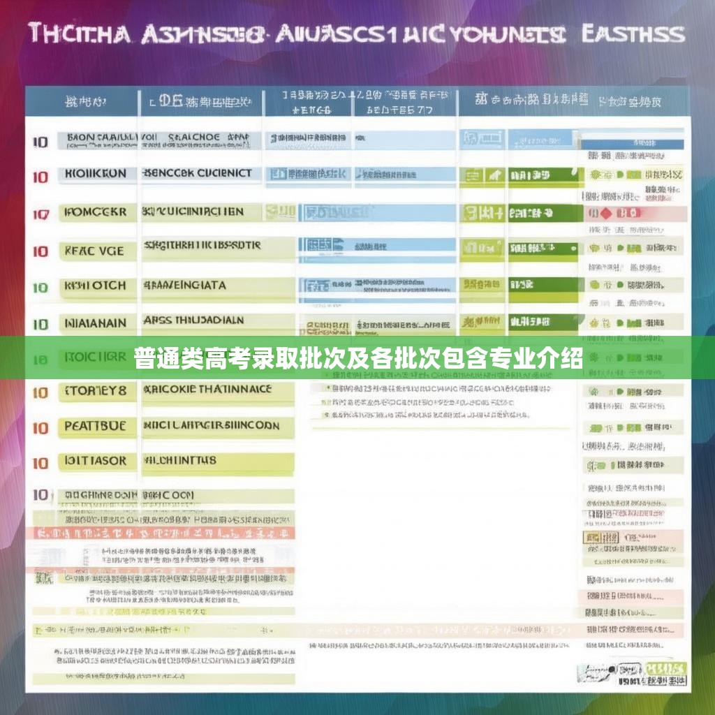 普通类高考录取批次及各批次包含专业介绍