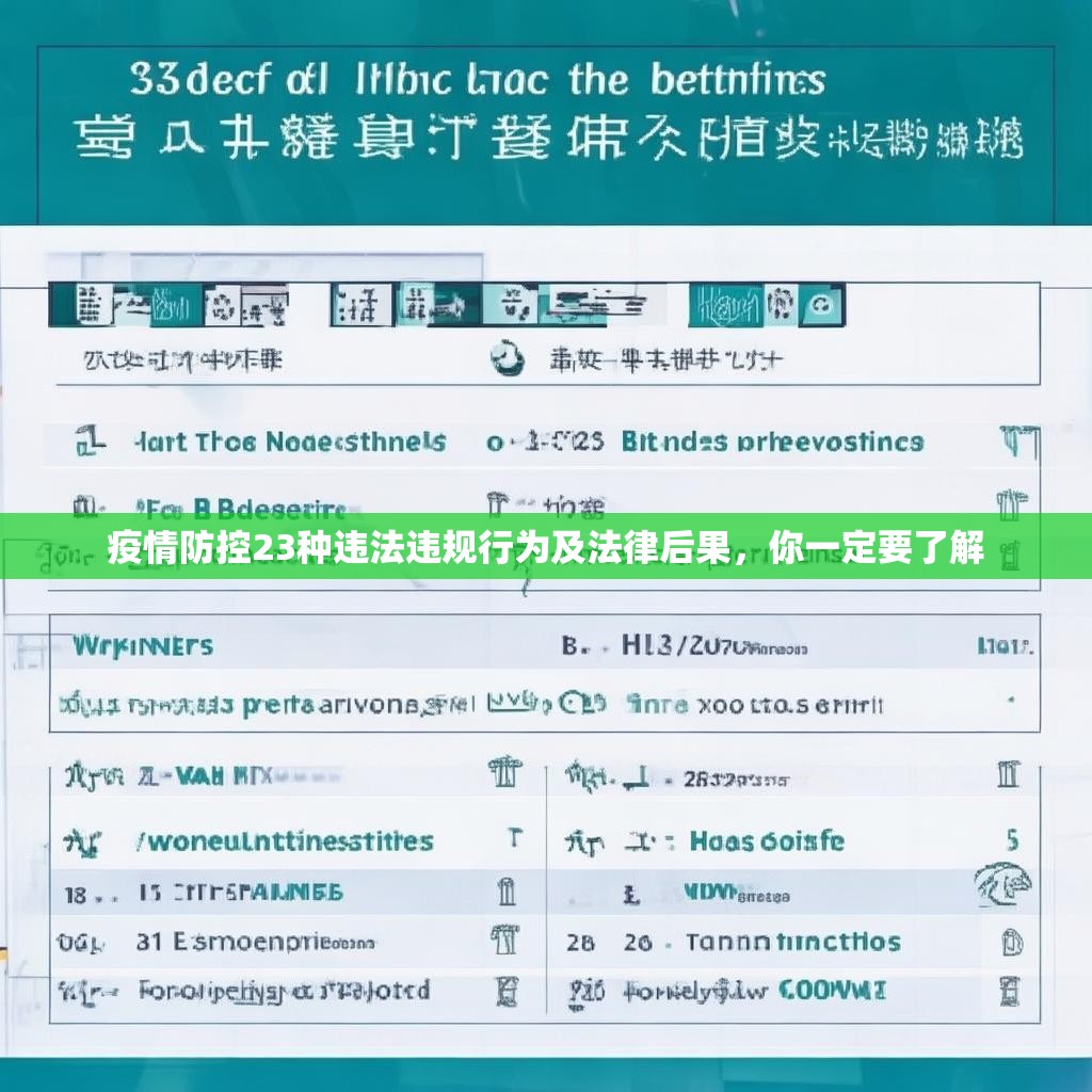 疫情防控23种违法违规行为及法律后果，你一定要了解