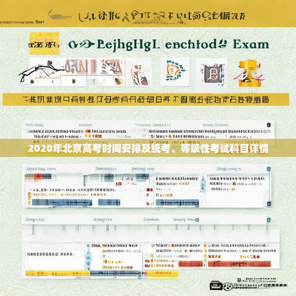 2020年北京高考时间安排及统考、等级性考试科目详情