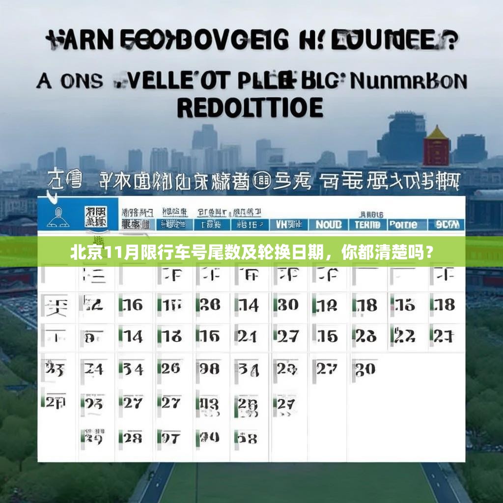 北京11月限行车号尾数及轮换日期，你都清楚吗？