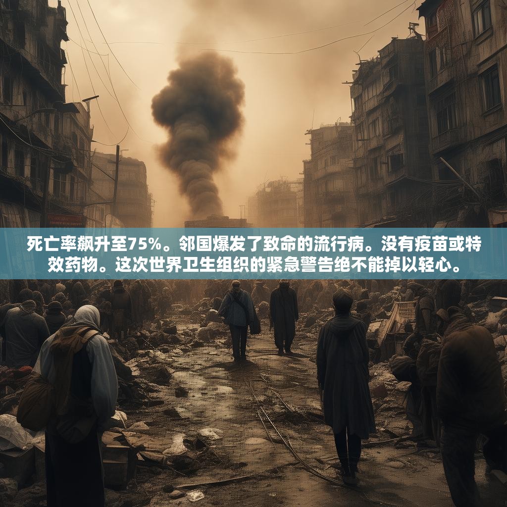 死亡率飙升至75%。邻国爆发了致命的流行病。没有疫苗或特效药物。这次世界卫生组织的紧急警告绝不能掉以轻心。
