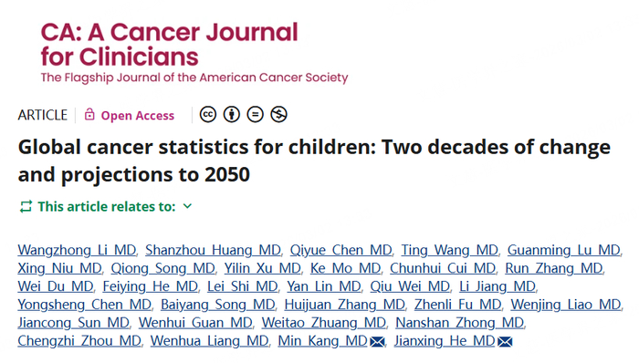 中国医生登上《CA》杂志揭示全球儿童癌症负担
