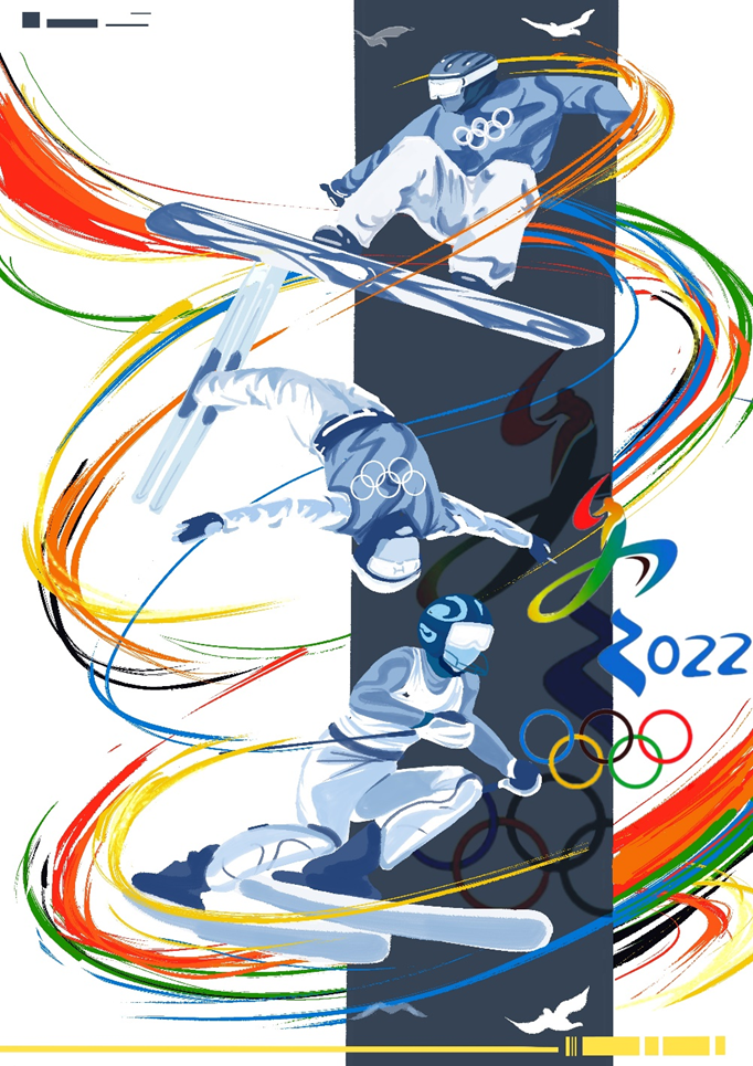 天理学子冬奥会海报欣赏 为冬奥打call作品合集