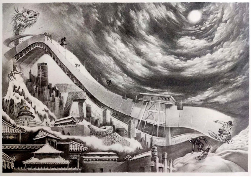 天理学子冬奥会海报欣赏 为冬奥打call作品合集