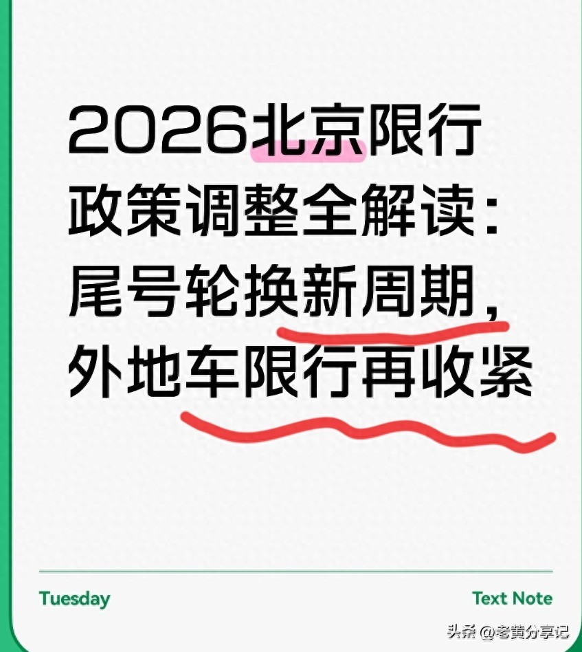 2026 北京限行新规实操手册，本地车外地车避坑指南